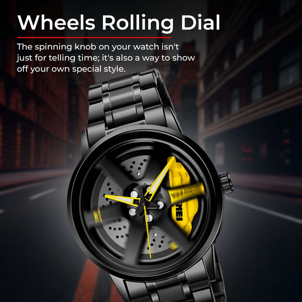 Men’s Racing Series: Rotating 3D Wheel Hub Watch