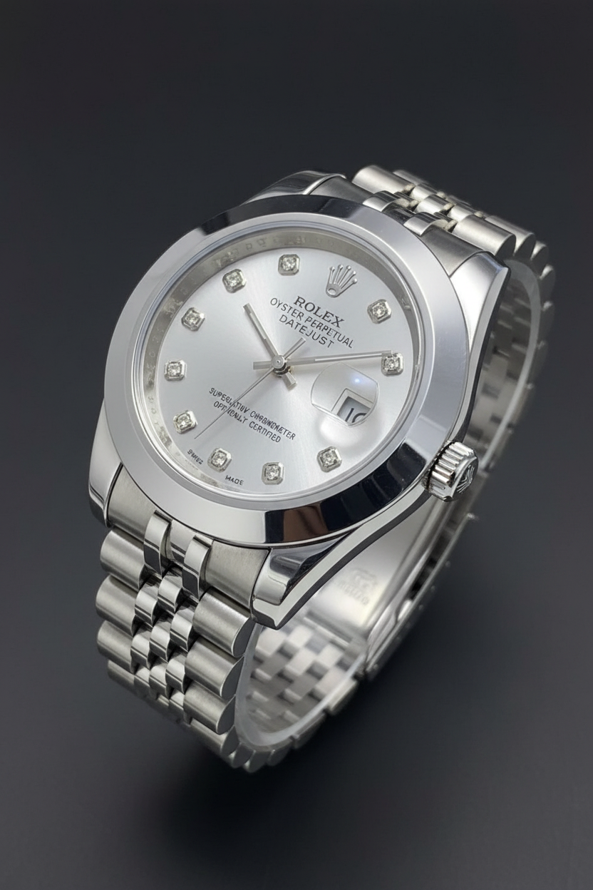 Rolex Datejust Grey BG Angled