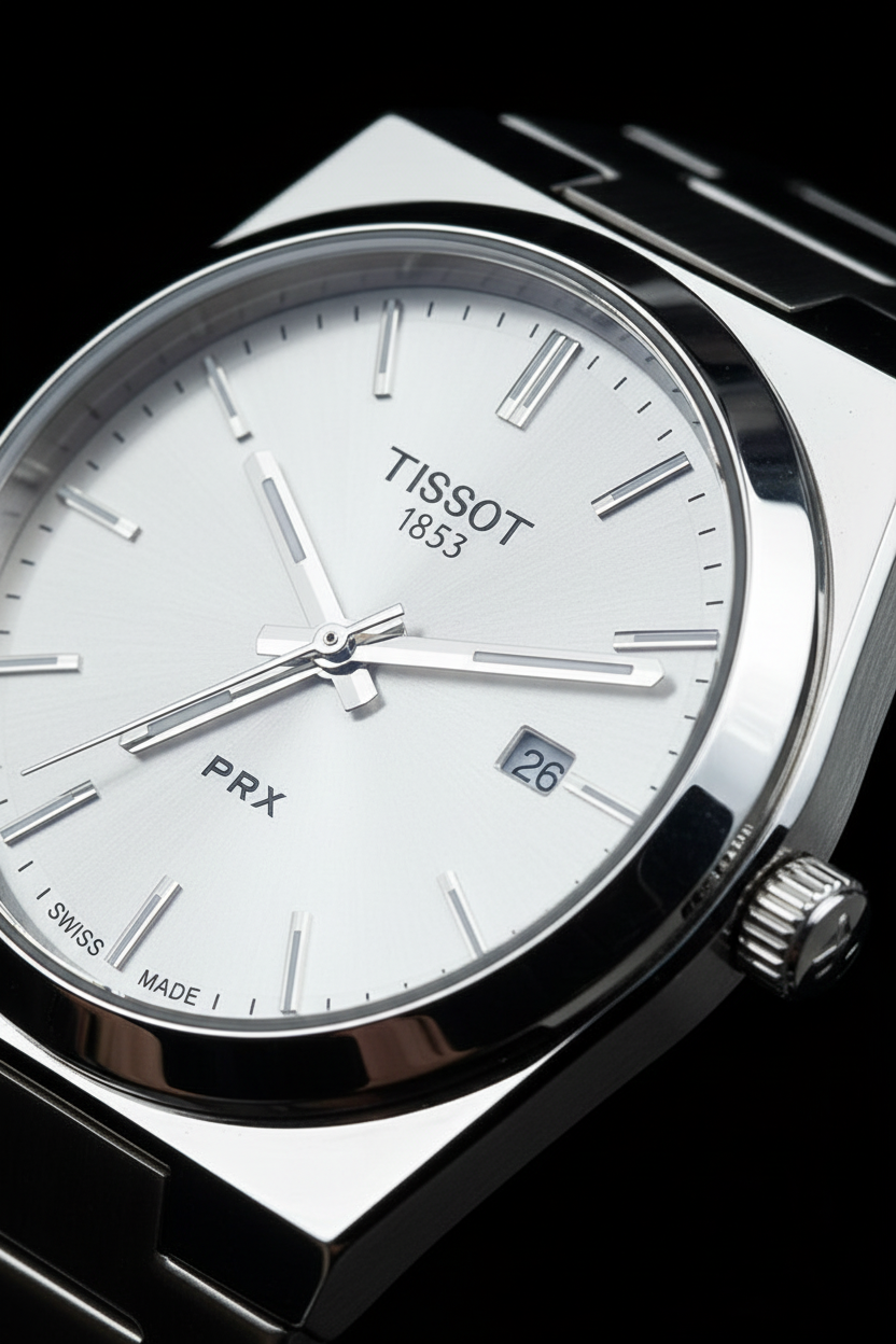 Silver Tissot Watch Logo